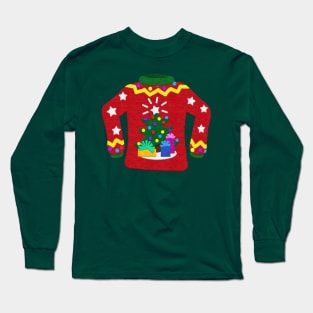Tacky Christmas Sweater | Christmas Tree | Cherie's Art(c)2021 Long Sleeve T-Shirt